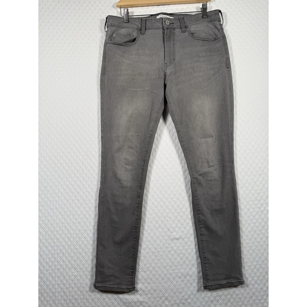 Pacsun Jeans Mens 32x30 Skinny Straight Lt Gray Wash Stretch Denim Mid Street
